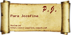 Para Jozefina névjegykártya